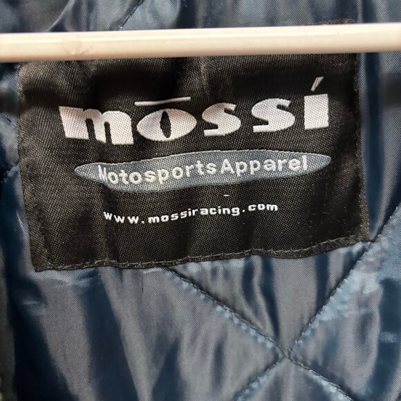 Mossi Racing Parka Jacket Hooded Quilted Shiny Full Zip Winter Athletic Perform - Picture 5 of 15